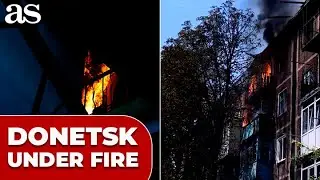 DRAMATIC footage captures RUSSIAN DRONE ATTACK on DONETSK town