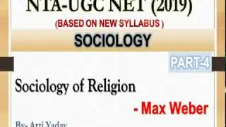 sociology of religion: max weber's sociology