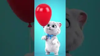 🎈 Luna the Cat Plays with a Balloon | Cute 3D Short#cat #fun #funny #cutecat #catcute #funnycat