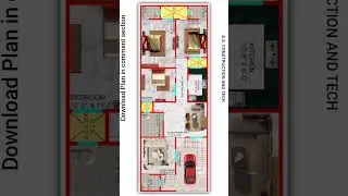 22' X 60' Modern house plan with car parking (Hindi/Urdu).