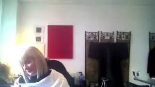 Jo stretching wings - showing headMouse typing