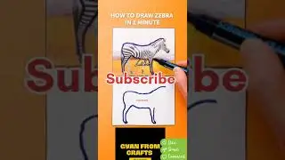 Draw a zebra in 1 minute| Gyan From Crafts|