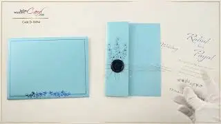 D-10864, Blue Color, Shimmery Finish Paper, Designer Multifaith Invitations.