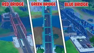 Visit the Red, Yellow, Green, Blue, Purple Steel Bridges Locations - Fortnite Week 5 Deadpool Guide
