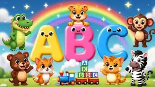 ABC Animals Song 🚂 | A to Z Learning for Kids | Fun Cartoon Animation #abcdsong #kidslearning 