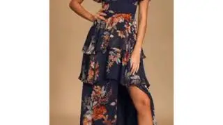 Flower print long dresses designs  |||Flower print dresses  |||