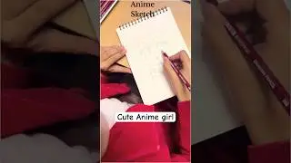 Cute anime girl #catdiy #shorts  #trendingshorts #viral #sketch #drawing #anime #draw #PK sisters