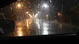 Soothing Heavy Rain on Car Window – Calm Night Ambience for Sleep & Relaxation