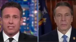 An interview of New York Gov. Andrew Cuomo sparring with his younger brother Chris during a live TV
