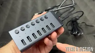 UGREEN USB Hub 3.0 Powered, 7 Ports USB Splitter with 4 Smart Charging Ports Aluminum Unboxing