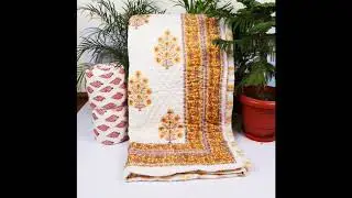 Hand block print winter quilt/Jaipuri Razai