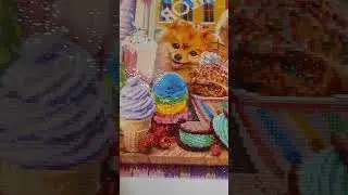 Diamond painting from Oraloa - Ice Cream Parlor Pups by Lars Stewart - completed July 1st, 2024