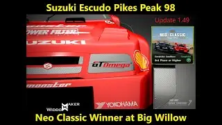 Neo Classic Willow Springs Suzuki Escudo Pikes Peak 98 setup Gold How to GT7 Tutorial Update 1 49