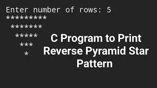 C Program to Print Reverse Pyramid Star Pattern #codingtutorial #codinginterview