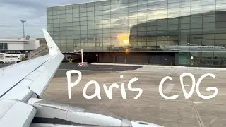 Beautiful evening departure from Paris Charles de Gaulle Airport