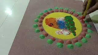 🇮🇳Tiranga Ganesh rangoli with stencil #suchitrarangoli #stencilart #rangoli 🌷🙏🇮🇳