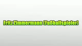 Fritz Zimmermann (Fu&szlig;ballspieler)