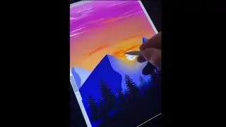 Kolay manzara çizimi, iPad Pro, procreate çizimleri