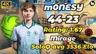 m0NESY (44-23) SoloQ avg3536 Elo (Mirage) | Jan 16, 2026 #cs2 #m0nesy