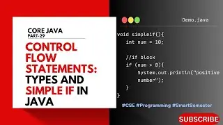 Control Flow Statements | Types and Simple If Statement | Core Java | Telugu Explained