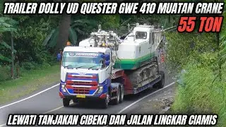 55 Ton Berasa Enteng!! Perjalanan Trailer Dolly UD Quester Muatan Crane Dijalan Lingkar Ciamis 