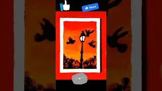easy sunset painting in canvas board|#shorts #painting #canvas