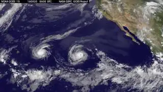 Satellite Tracks Hurricanes Madeline and Lester in the Pacific