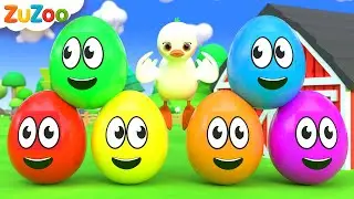 Learning Colors and Numbers Song | Colorful Eggs on the Farm | ZuZoo Nursery Rhymes & Kids Songs