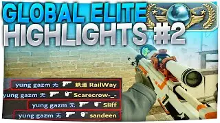 CS:GO - Global Elite Highlights #2 (Sick AWP, Aces & More)