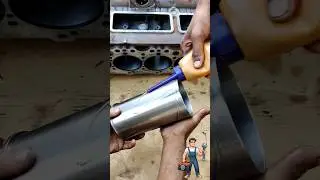 cylinder sleeve installation liner installation #shorts #engine #mechanic #mechanical #short #viral