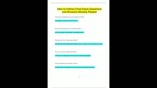 Intro to Python Final Exam Questions and Answers Already Passed1399
