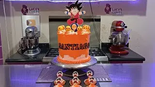 Este PASTEL de GOKÚ fue COMPLICADO pero FÁCIL de decorar | ESFERAS con CHOCOLATE y FONDANT y MANTECA