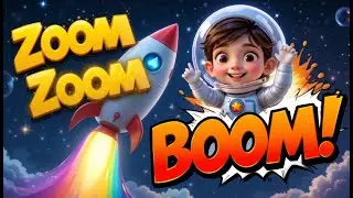 Zoom Zoom, Rocket Boom 🚀✨ | Space Song for Kids | Rocket Adventure Rhymes