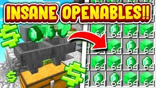 One HUGE EMERALD HAUL + OPENABLES LOOT | Minecraft Skyblock Let's Play #15
