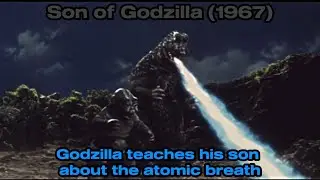 Son of Godzilla (1967)   Godzilla teaches his son about the atomic breath