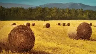 Cómo pintar Campo de Trigo con balas de Paja | Pintar con Francis ®️