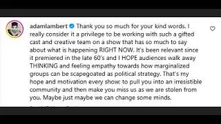 An Open letter to Adam Lambert/ Adam's reply/ laughing moment at Cabaret on January 22