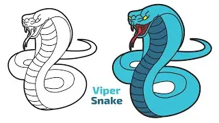 How to Draw a Viper Snake | Easy Step-by-Step Snake Drawing Tutorial
