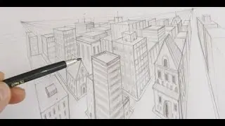 #Dessin - Vue panoramique en perspective par L&eacute;o Dessin