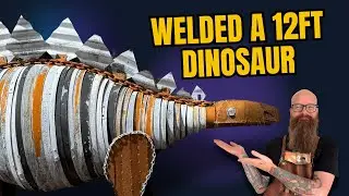 Welded a 12ft Dinosaur Sculpture out of Metal Scraps & Reclaimed Materials | Epic Workshop Project
