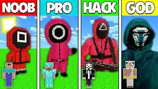 Minecraft Battle: NOOB vs PRO vs HACKER vs GOD! SQUID GAME STATUE CHALLENGE in Minecraft