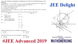 JEE Delight | JA 2019 | An amazing question with interacting circles , tangents and parabola