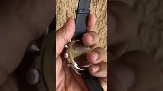 Black Dial Leather Strap Men's Watch