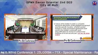 Procurement Livestream for DPWH Davao Oriental 2nd DEO Civil Works on August 15, 2025