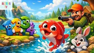 Numbers, Red Fish, Hunter and Rabbit | Fun Kids Song for Toddlers 🍎|  ALEMYATV
