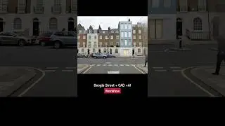 Google street to CAD to AI rendering. #aiarchitecture #googleearth