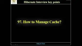 HB97. Hibernate Second Level Cache - Cache Management