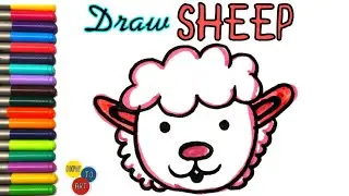 HOW TO DRAW A CUTE SHEEP FACE Easy Step by Step Animal Drawing Tutorial / Lesson