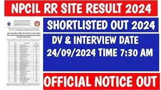 NPCIL RAWATBHATA RESULT OUT 2024 | NPCIL Scorecard Result 2024 | Npcil RR Exam Analysis 2024 Cut off