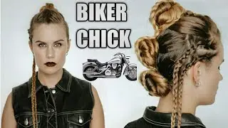 How to Look like a BIKER CHICK | EASY MOHAWK UPDO | hairstyles for Long hair